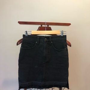 Madewell // step-hem jean skirt in washed black